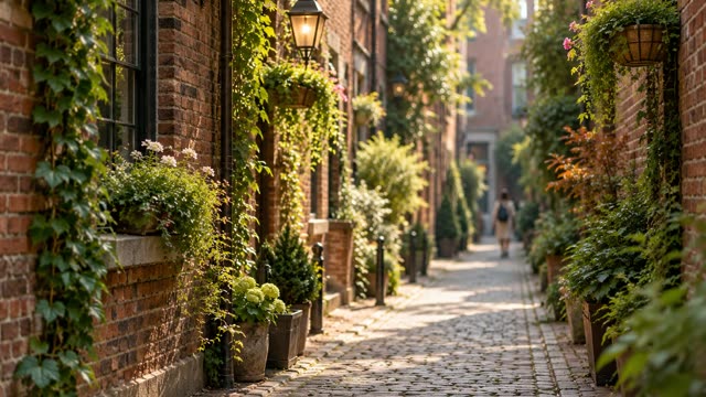 Brick alley morning