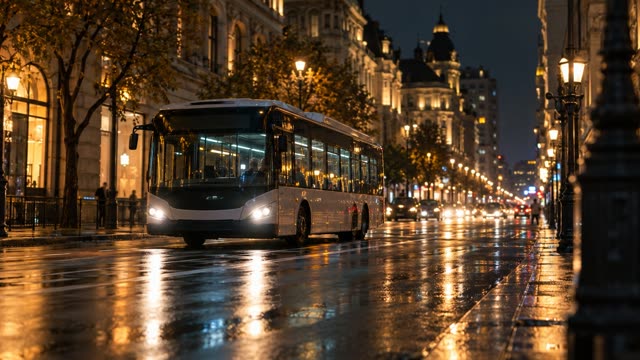 City bus night