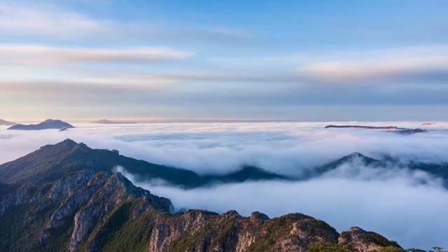 Clouds over mountains timelapse