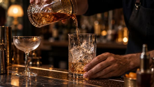 Cocktail being made
