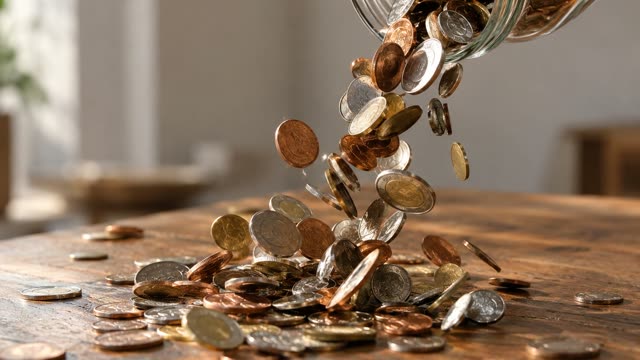 Coins pouring