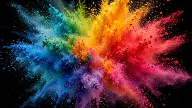 Colour powder burst