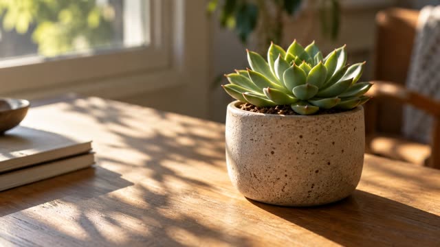 Desk plant sunlight