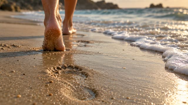 Footsteps sand