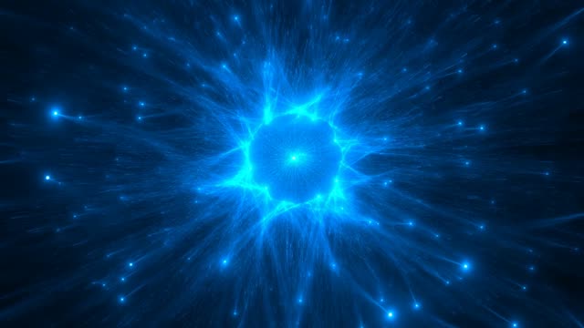 Glowing particles tunnel
