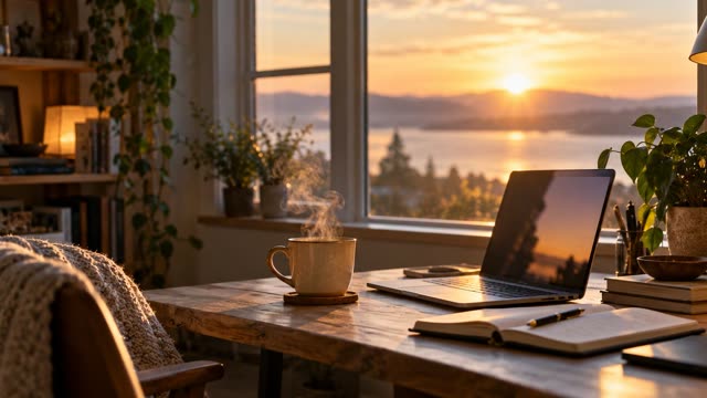 Home office morning