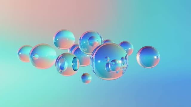 Iridescent glass shapes