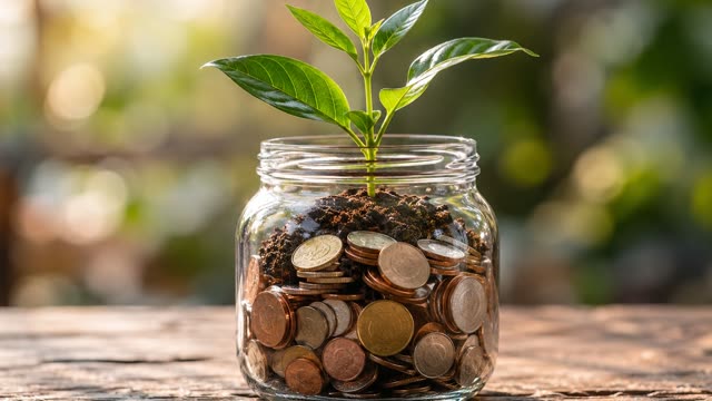 Jar of coins plant
