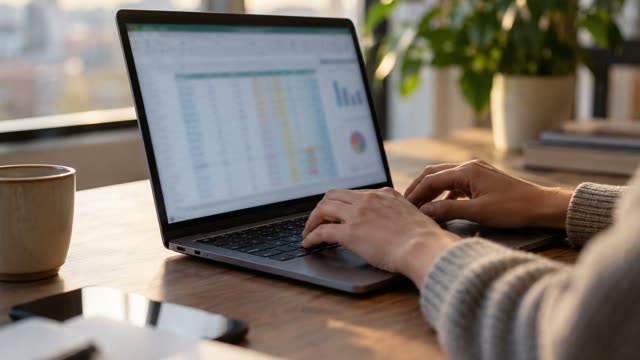 Laptop spreadsheet