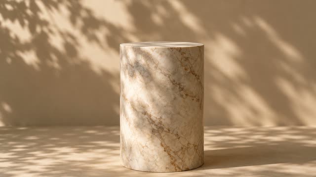Marble podium shadows