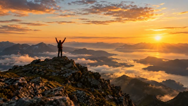 Mountain summit sunrise