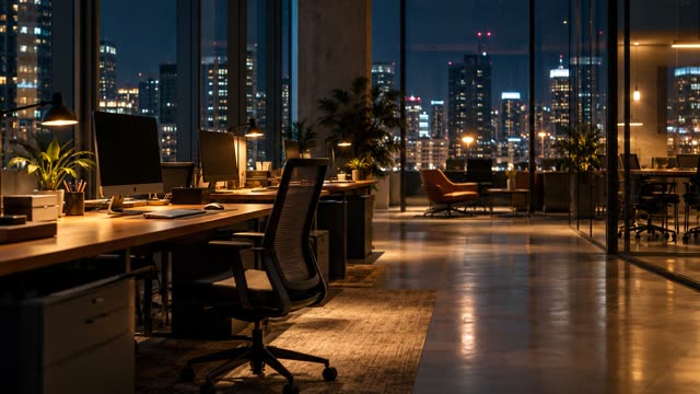 Office at night empty