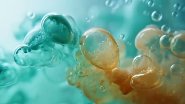 Oil and water bubbles