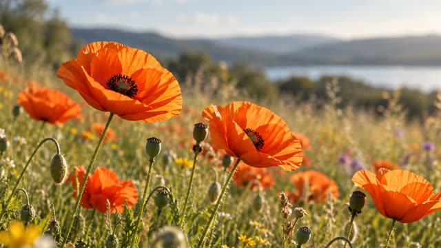 Orange poppies