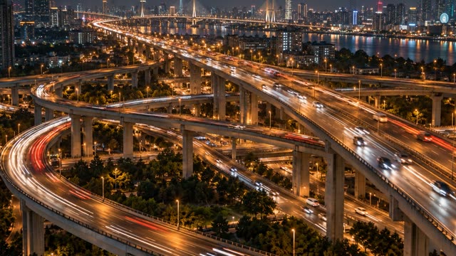 Overpass interchange night