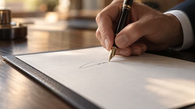 Pen on contract