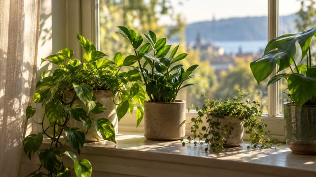 Plants by the window