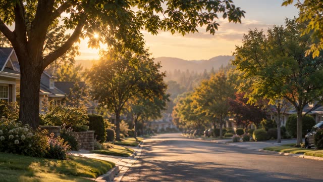 Quiet suburb morning