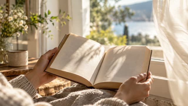 Reading by window