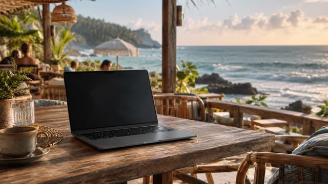 Remote work beach