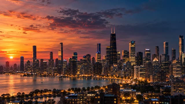Skyline sunset timelapse