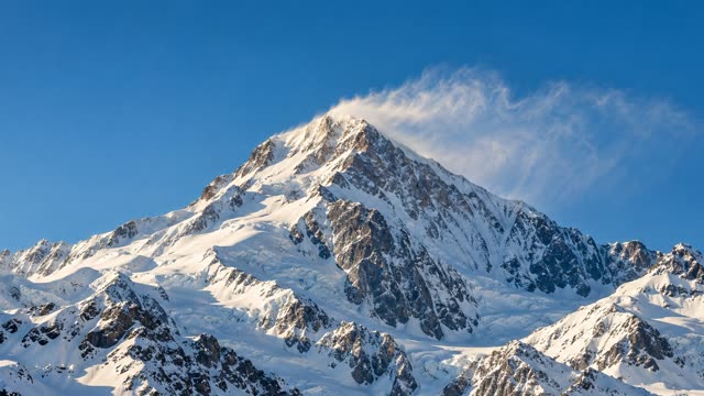 Snowy mountain peak