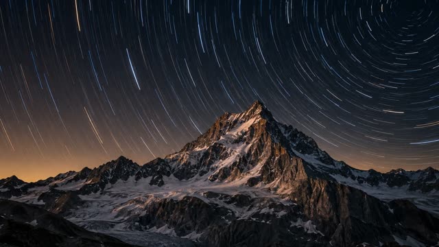 Stars timelapse mountain
