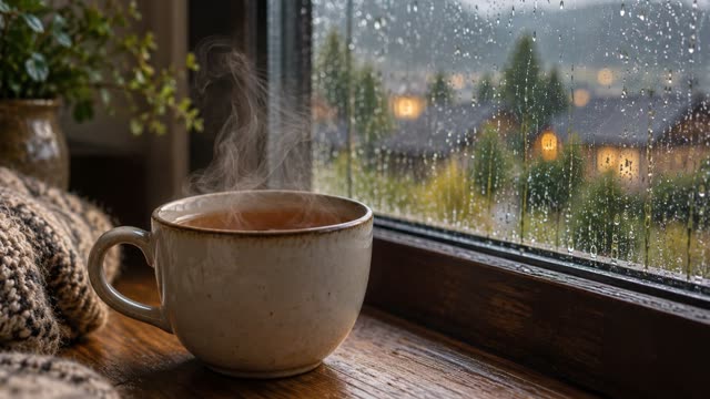 Steaming tea cup