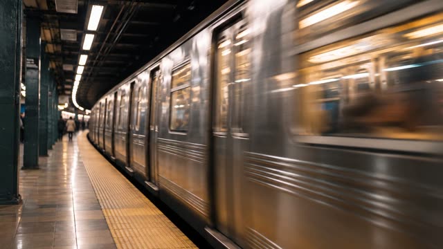 Subway train passing