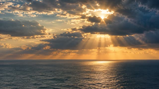 Sunbeams through clouds