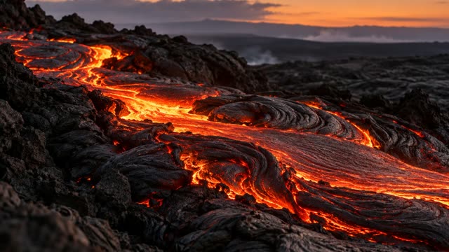 Volcano lava flow