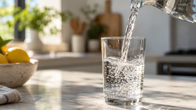 Water glass pour