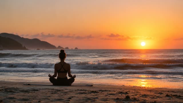 Yoga mat sunrise